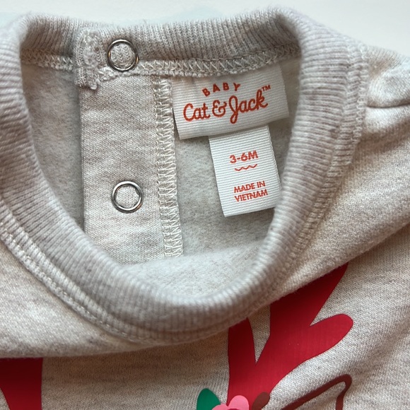 Cat & Jack Baby Reindeer Sweatshirt 3-6M - Picture 3 of 3
